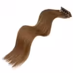 Soft brown hair extension weft for versatile hair styling and salon use.