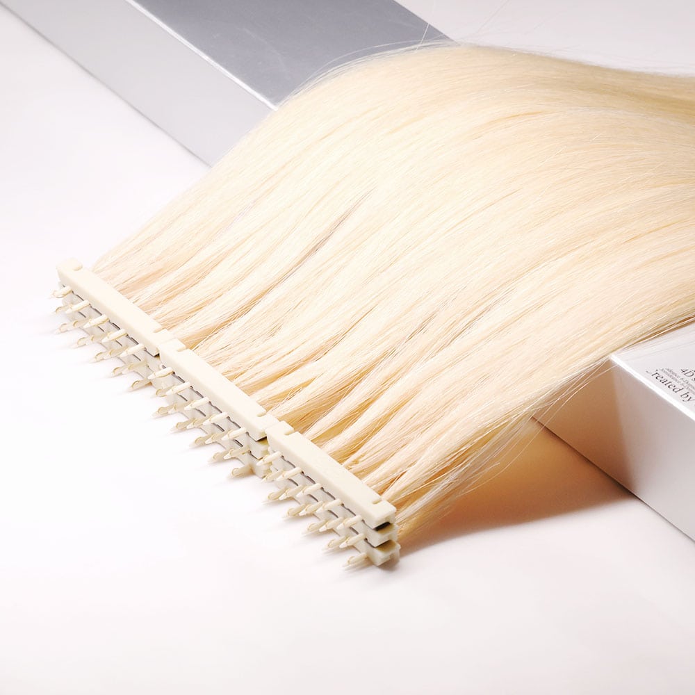 Extensions cheveux 6D, comment s'y retrouver ? 7 Extensions 6D, 3ième génération, 100g blond platine 613